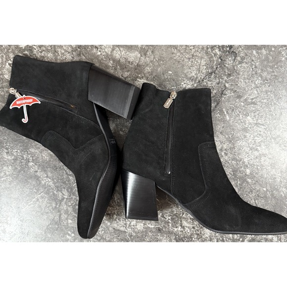 Blondo Womens Sadie Waterproof Cow Suede Square Toe Booties Block Heel Black 11M - Picture 4 of 15